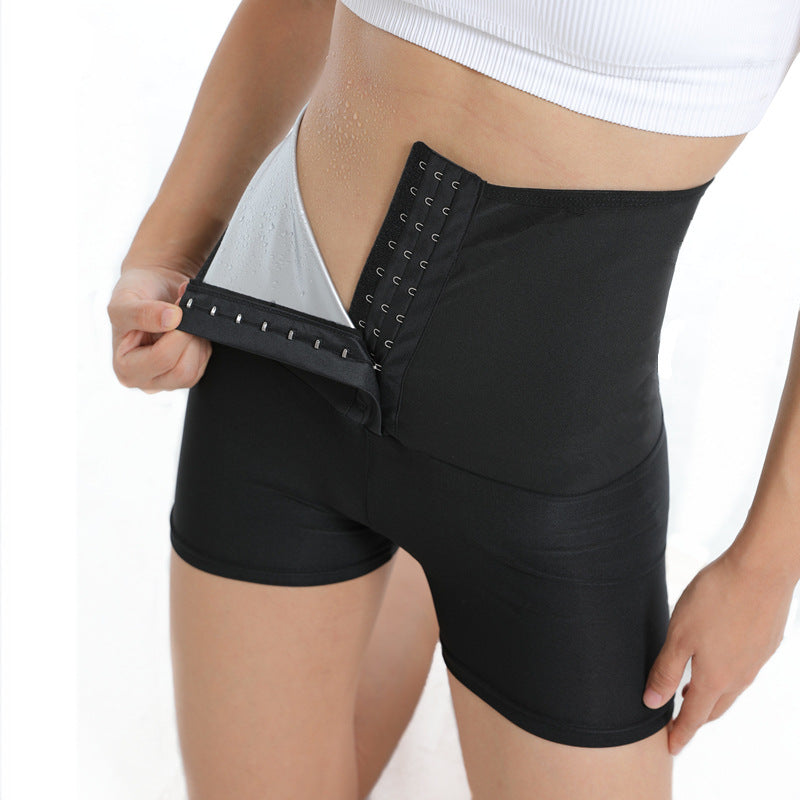 High-waisted design for tummy control and support. Sweat-enhancing fabric boosts calorie burn for better workout results