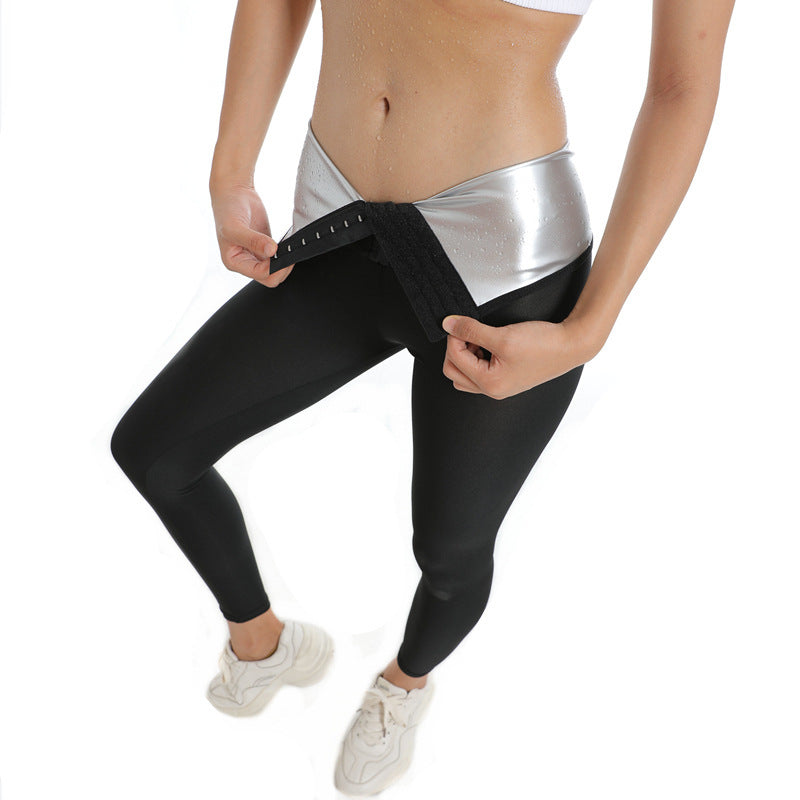 High-waisted design for tummy control and support. Sweat-enhancing fabric boosts calorie burn for better workout results