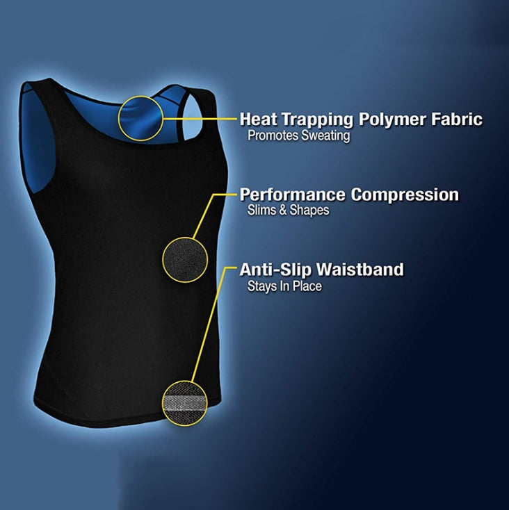 Fat-burning fitness sweat vest for enhanced abdominal shaping, designed for comfort and support during running and intense workouts